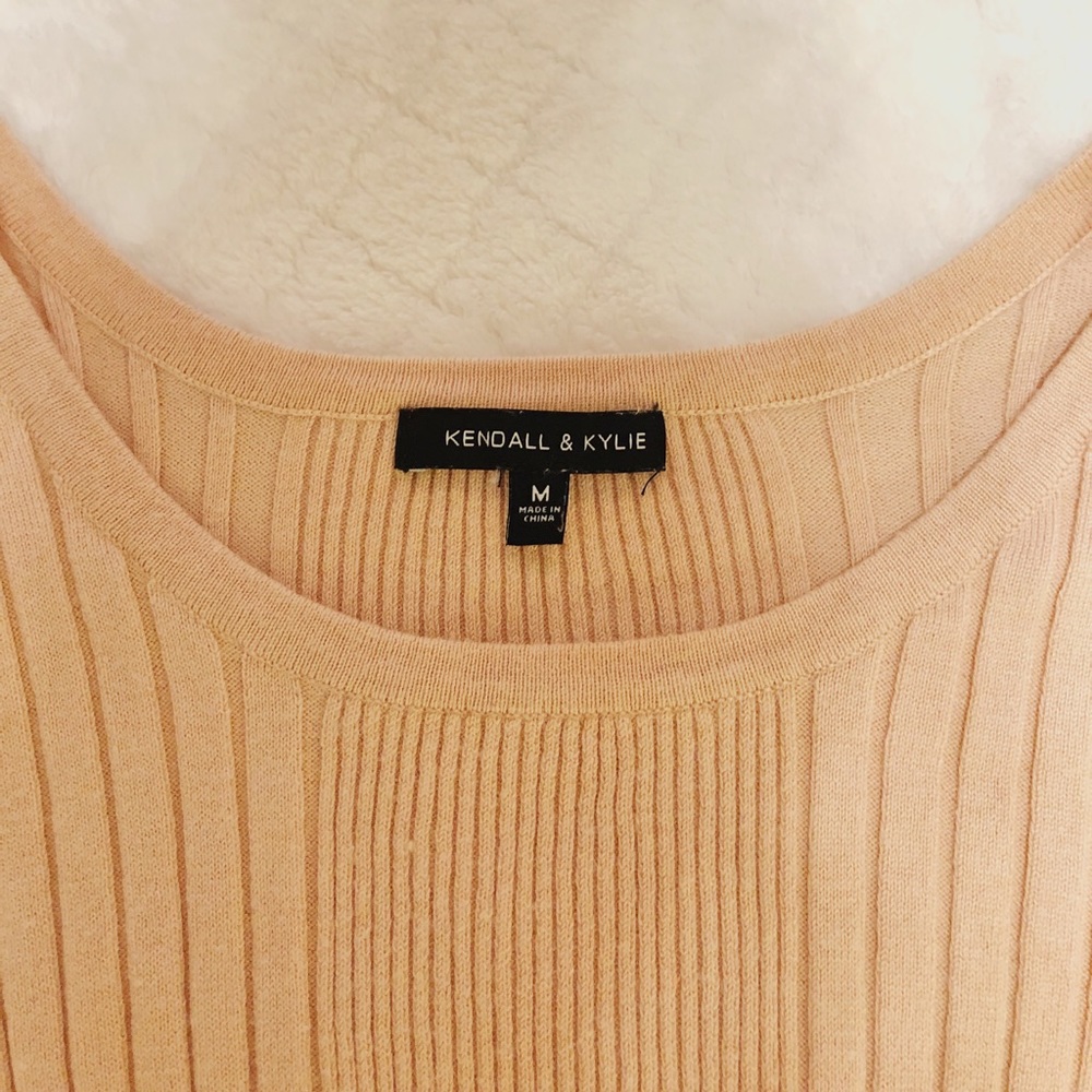 KENDALL & KYLIE cream long sleeve top